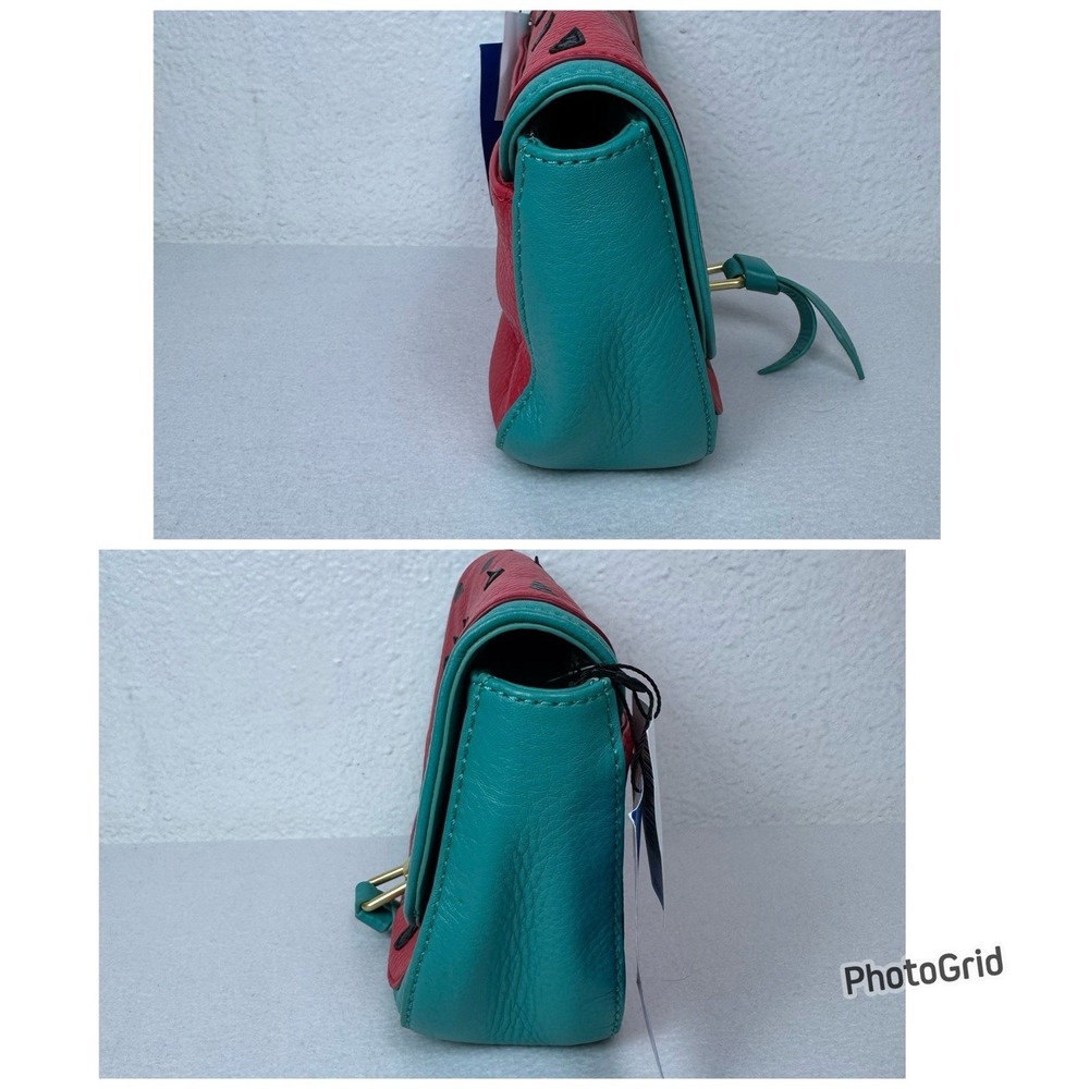 Vera Bradley Watermelon Slice Mini Saddle Bag Crossbody Leather Chain Purse - Picture 3 of 16